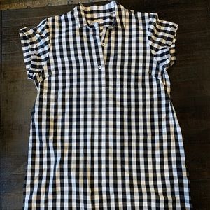 J Crew black/gingham shift dress large
